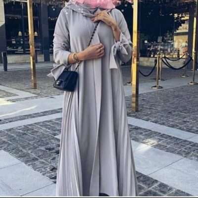 Pleated Bow Sleeves Abaya