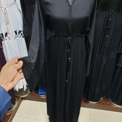 Simple Black Diamond Abaya