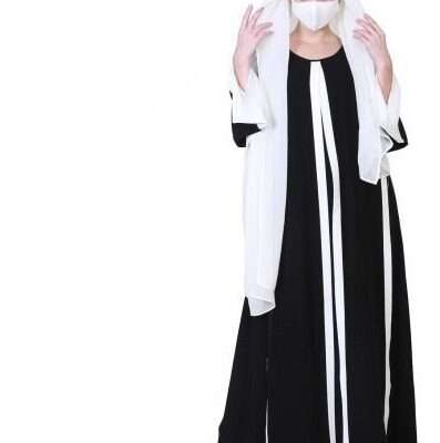 Multi White Layer Abaya
