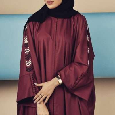 Button Embroidery Abaya