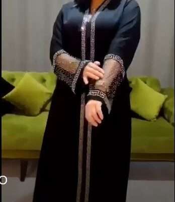 Black Flower Designer Abaya