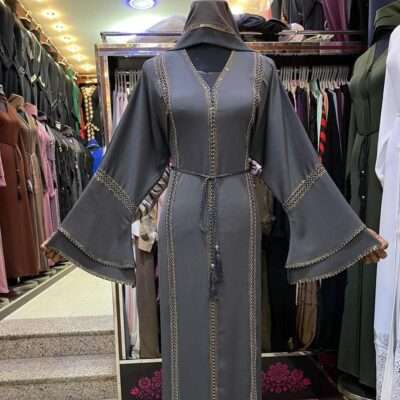 Grey Lace Abaya