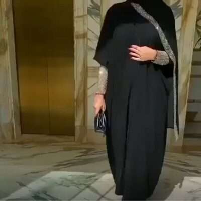 Stylish Nett Sleeves Abaya