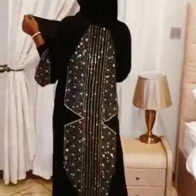 Back Side Diamond Work Abaya