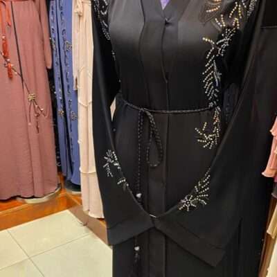 Black Beats Embroidery Abaya