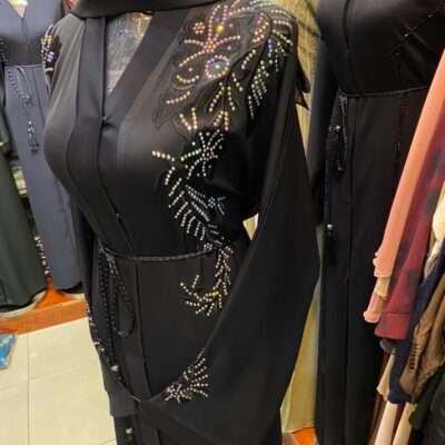 Black Beats Embroidery Abaya