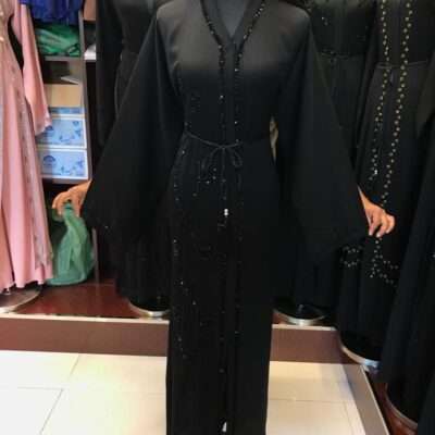 Black Beats Leaf Abaya