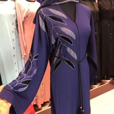 Blue Designer Beats Abaya