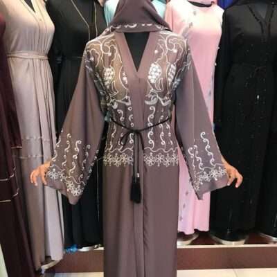 Brown Embroidery Abaya