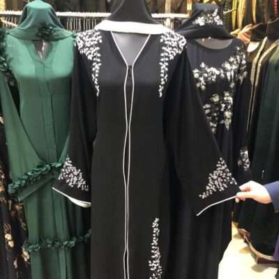 Leaf’s Small Pattern Embroidery Abaya