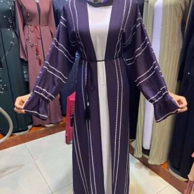 Purple Lining Shrug Abaya