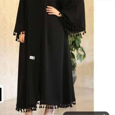 Simple Black Lace Abaya