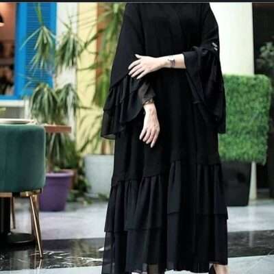 Umbrella Sleeves Layered Abaya