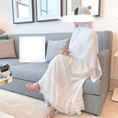 White Layered Abaya