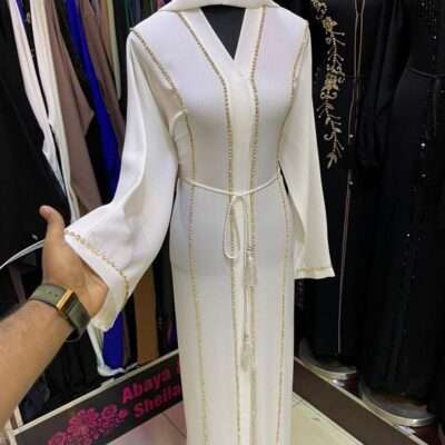 White Golden Beats Abaya