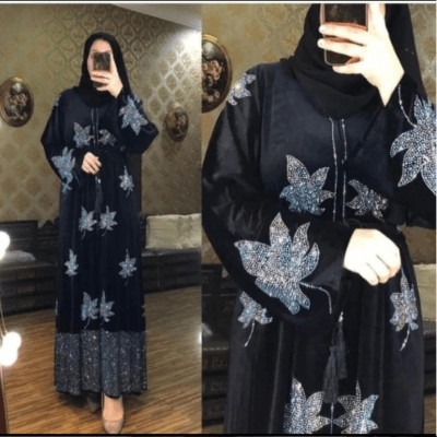 Velvet Designer Sleeves Abaya