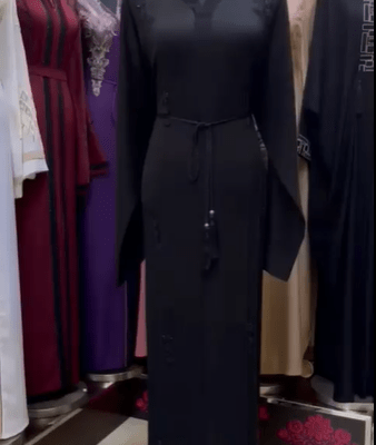 Black Ring Designer Abaya