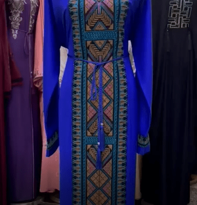 Blue Designer Embroidery Abaya