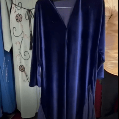 Blue Velvet Abaya