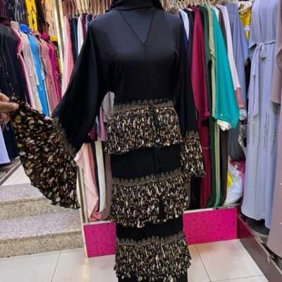 Multi Color Black Layer Abaya