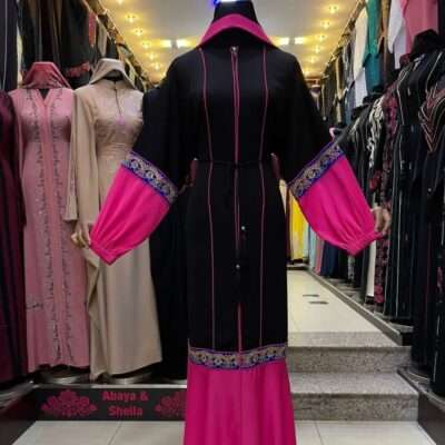 Pink Zip Abaya