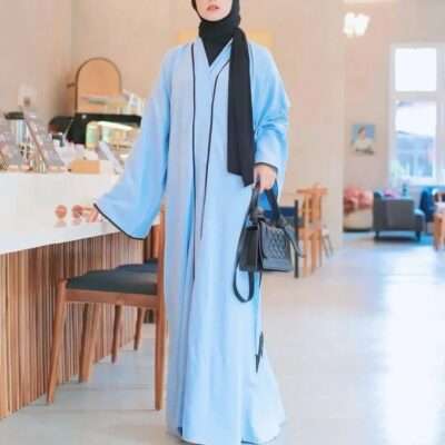 Simple Blue Abaya