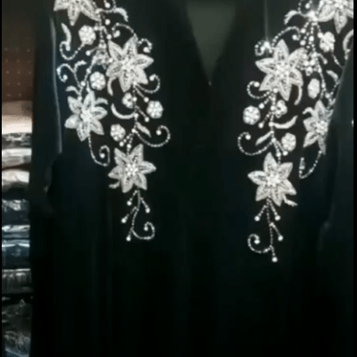 Velvet White Handwork Abaya