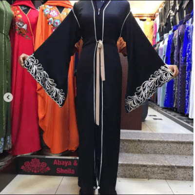 Umbrella Sleeves Embroidery Abaya