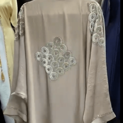 Silver Diamond Ring Abaya