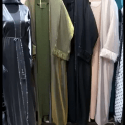 Organza Thread Frills Sleeves Abaya