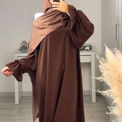 Elastic Sleeves Closed Abaya