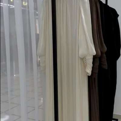 Round Neck Pearl Sleeves Abaya