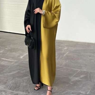 Golden Black Sided Abaya