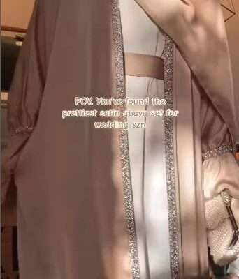 Silver Lace Designer Abaya