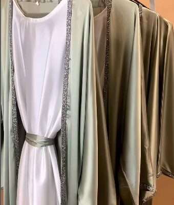 Silver Lace Shrug Abaya