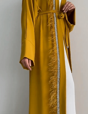 Furr One Sided Designer Abaya