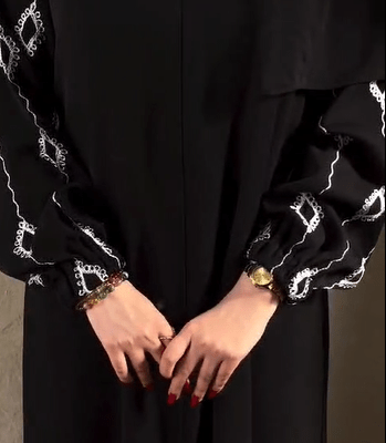 White Hand Embroidery Abaya