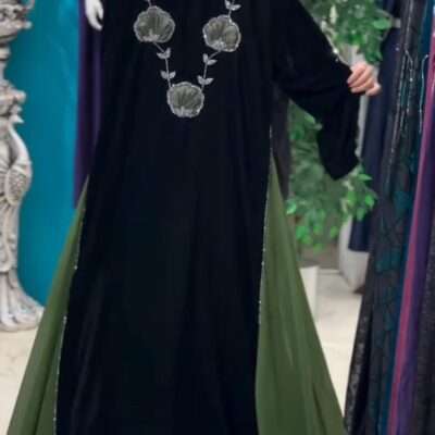 Organza Flower Patches Abaya