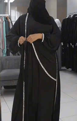 Silk Shrug Lace Abaya