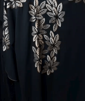 Heavy Embroidery Leaf Abaya