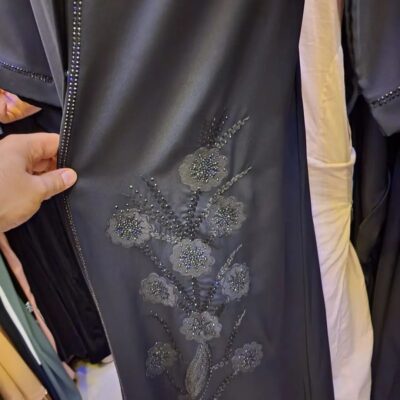 Black Embroidery Diamond Abaya