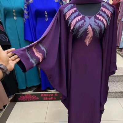Feather Embroidery Abaya