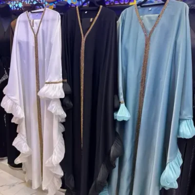 Organza Frill Kaftan Abaya
