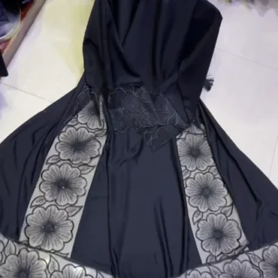 Bottom Floral Laser Cut Abaya
