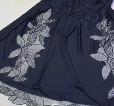 Bottom Sided Laser Work Abaya