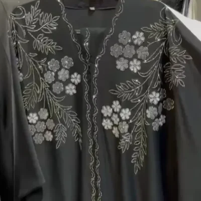 Flower Front Back Designer Abaya