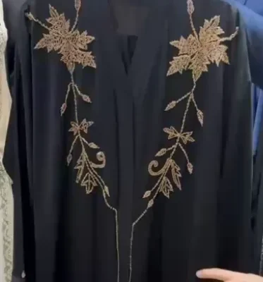 Golden Beaded Handwork Abaya