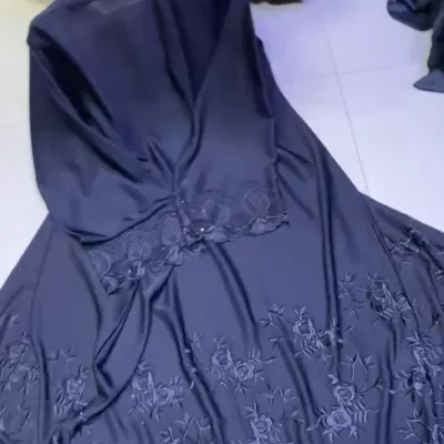 Heavy Flower Embroidery Diamond Abaya