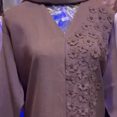 Linen Flower Handwork Abaya