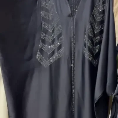 Mini Diamond Leaf Backside Designer Abaya